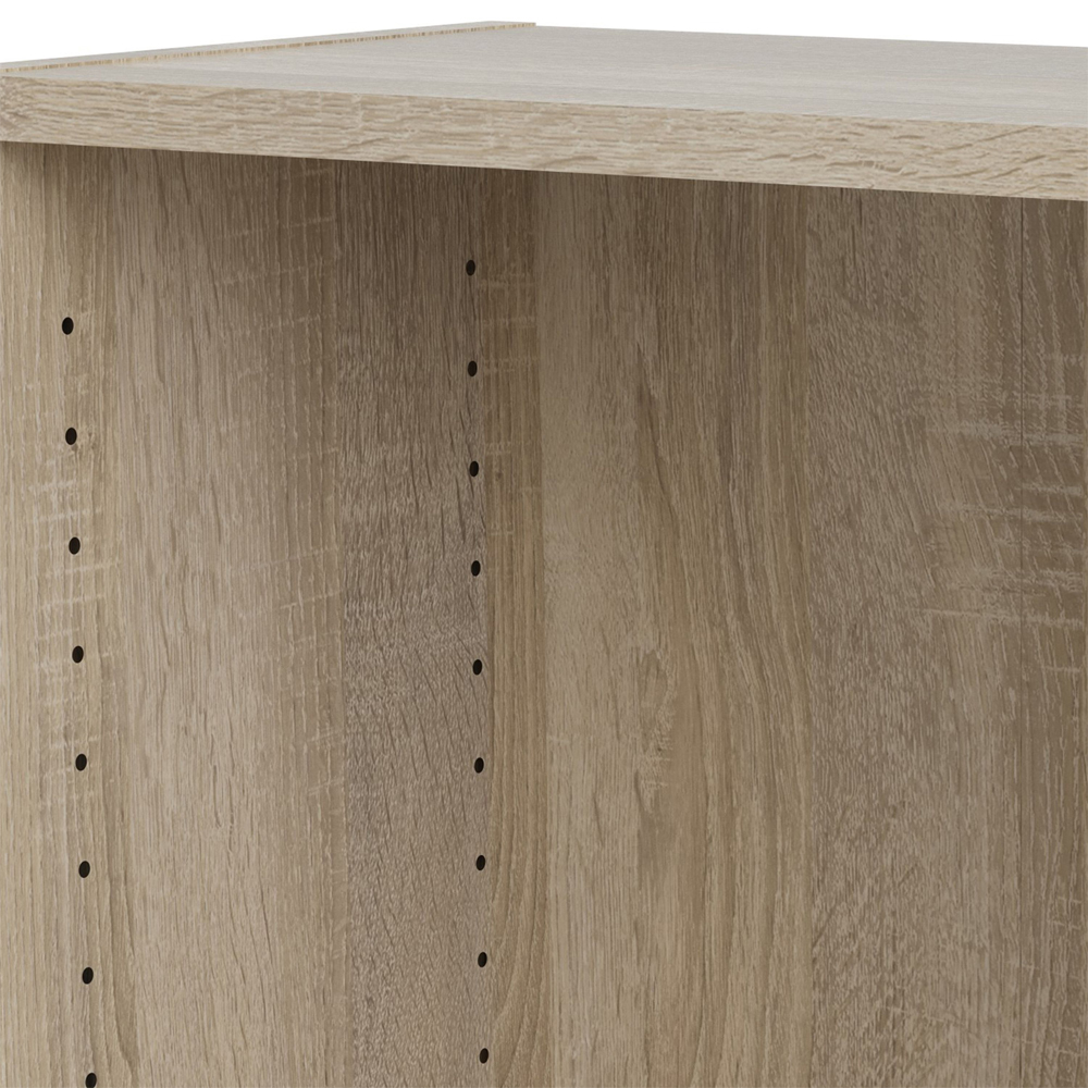 Baskon Wide Wooden Bookcase With 5 Shelves In Oak