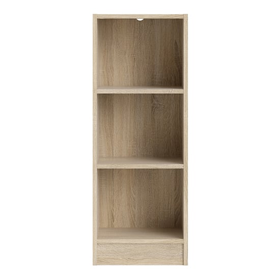 Baskon Wooden Low Narrow 2 Shelves Bookcase In Oak_2