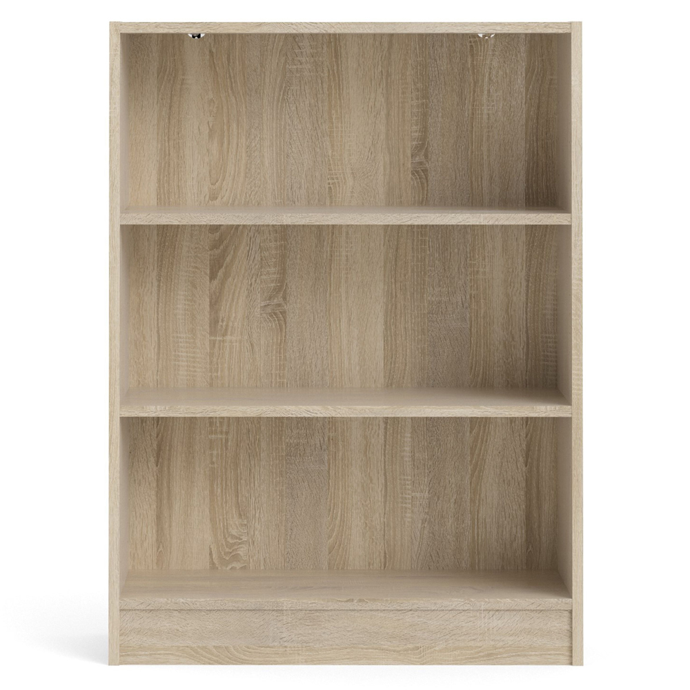 Baskon Wooden Wide Bookcase With 3 Shelves In Oak