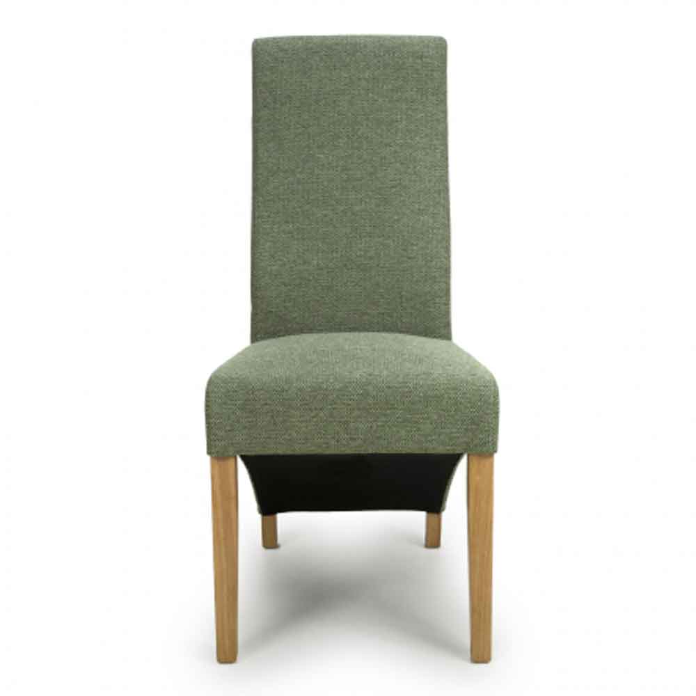 Basrah Fabric Dining Chairs In Pair - Green