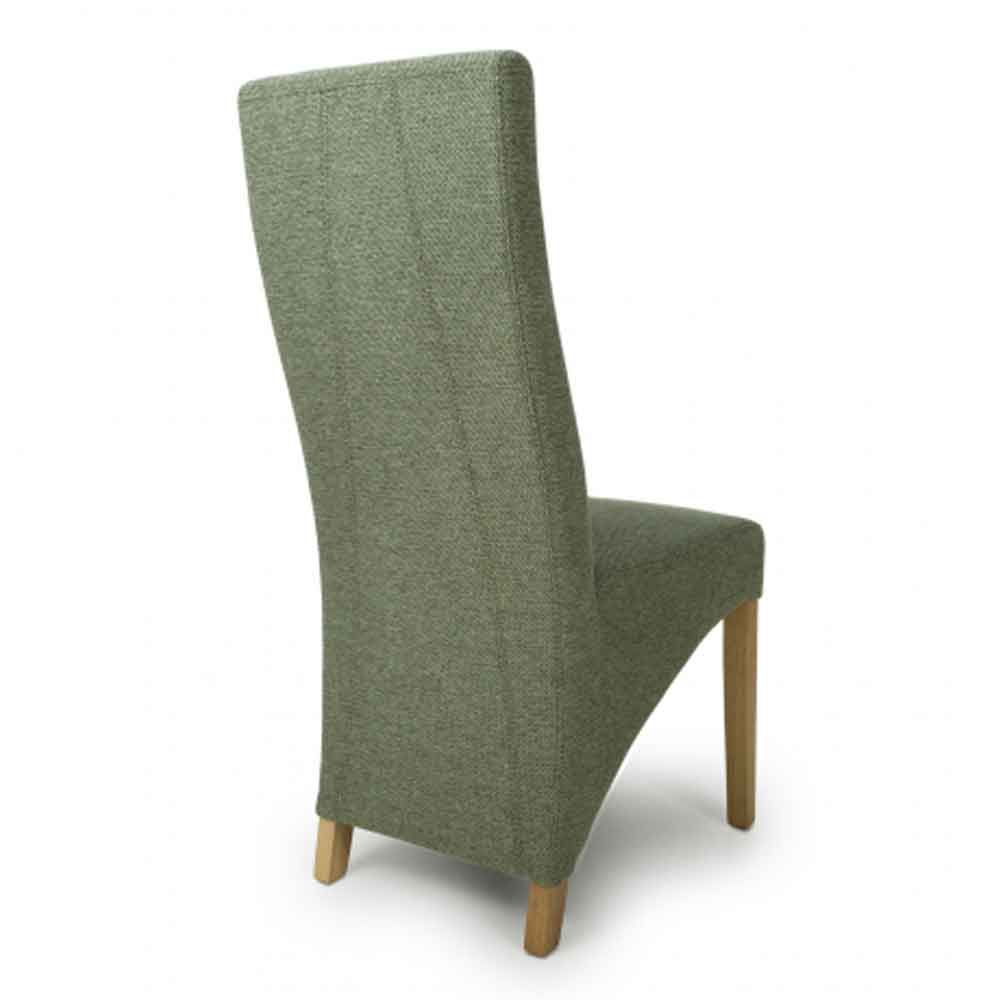 Basrah Fabric Dining Chairs In Pair - Green