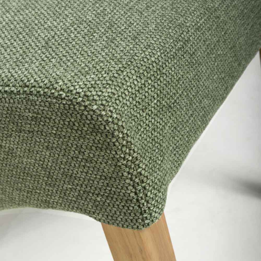 Basrah Fabric Dining Chairs In Pair - Green