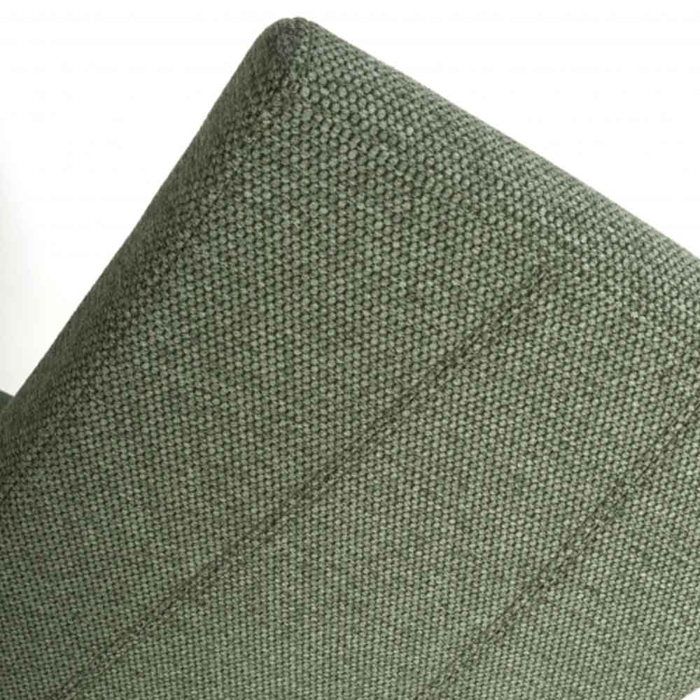 Basrah Fabric Dining Chairs In Pair - Green