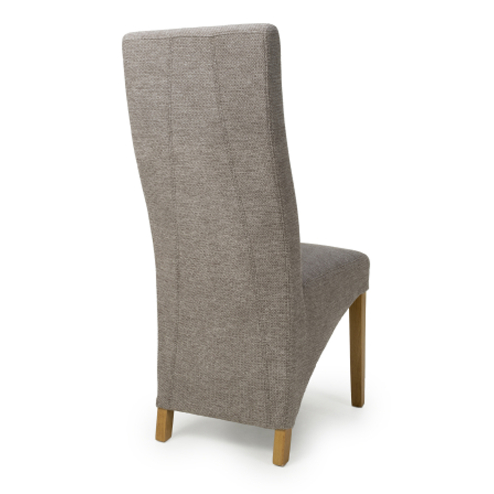 Basrah Mocha Weave Fabric Dining Chairs in Pair