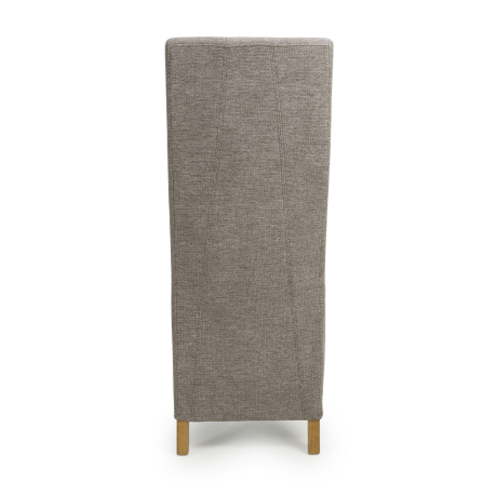 Basrah Mocha Weave Fabric Dining Chairs in Pair