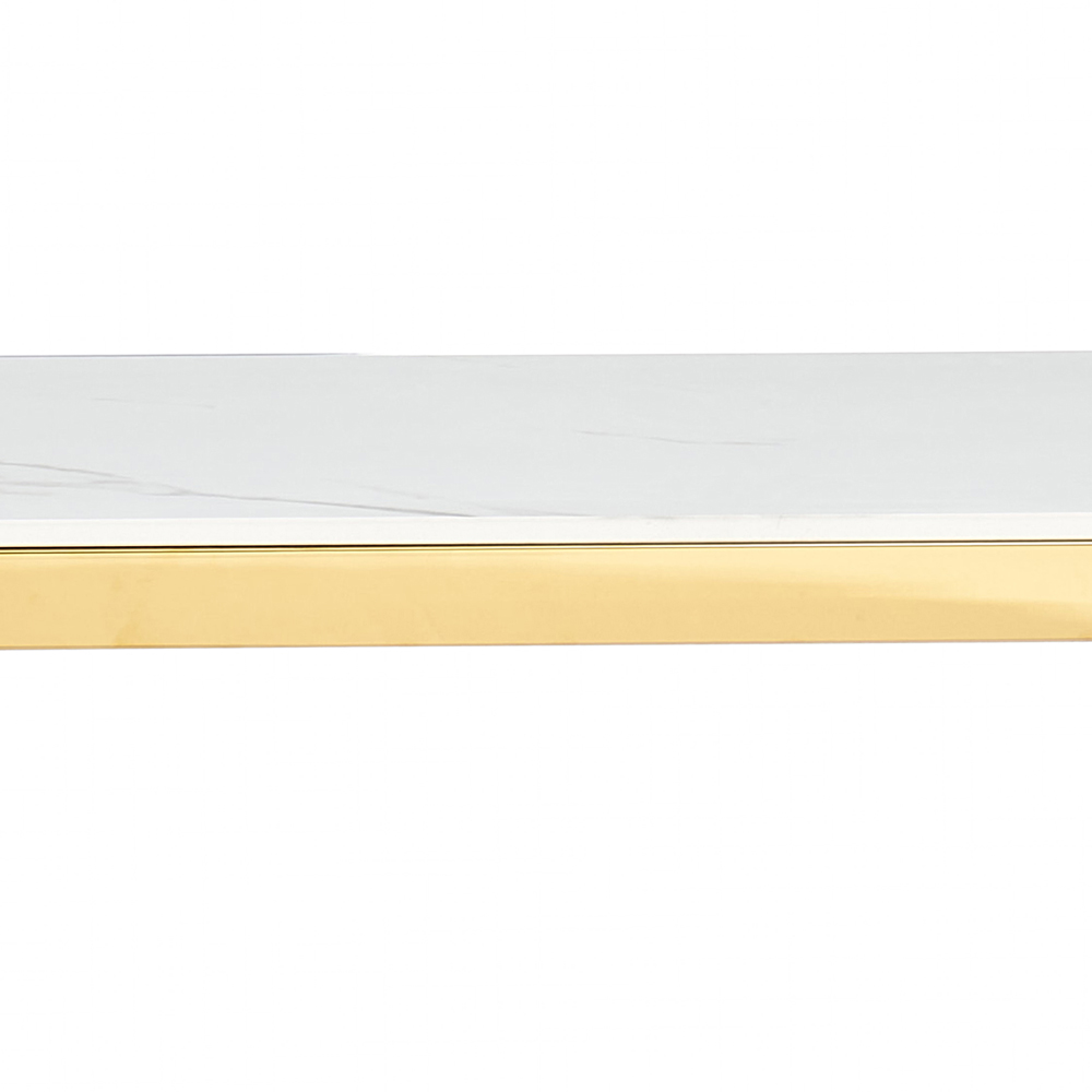 Bastia Grey Sintered Stone Top Console Table With Gold Stainless Steel Frame