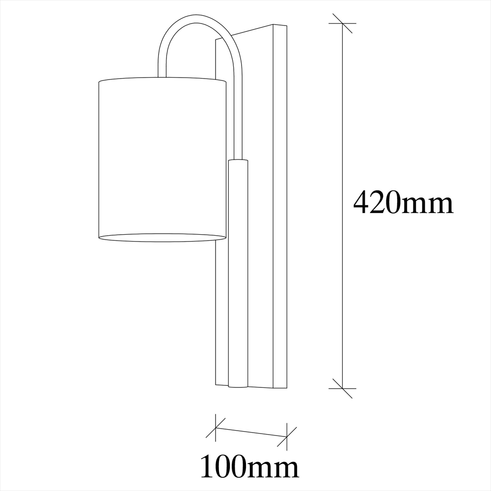 Baston Metal Wall Lamp in Black and Cream
