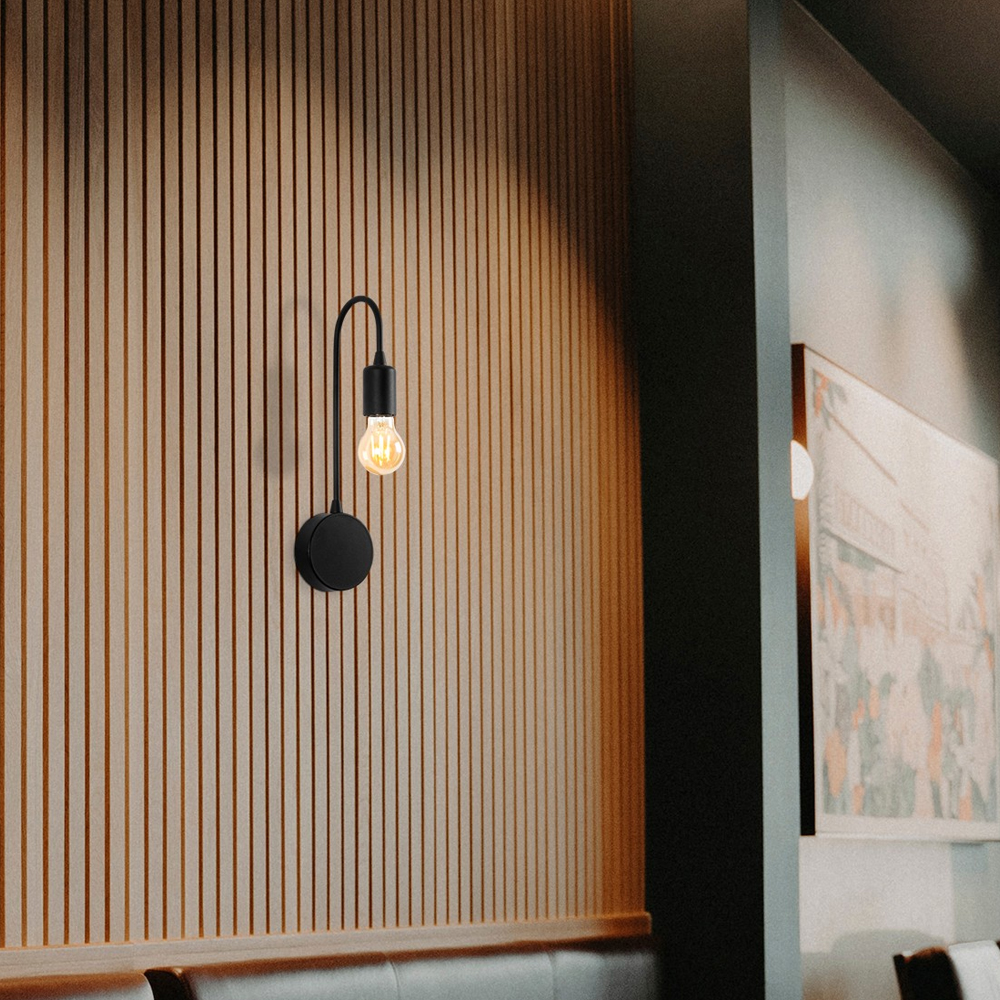 Baston Metal Wall Lamp in Black