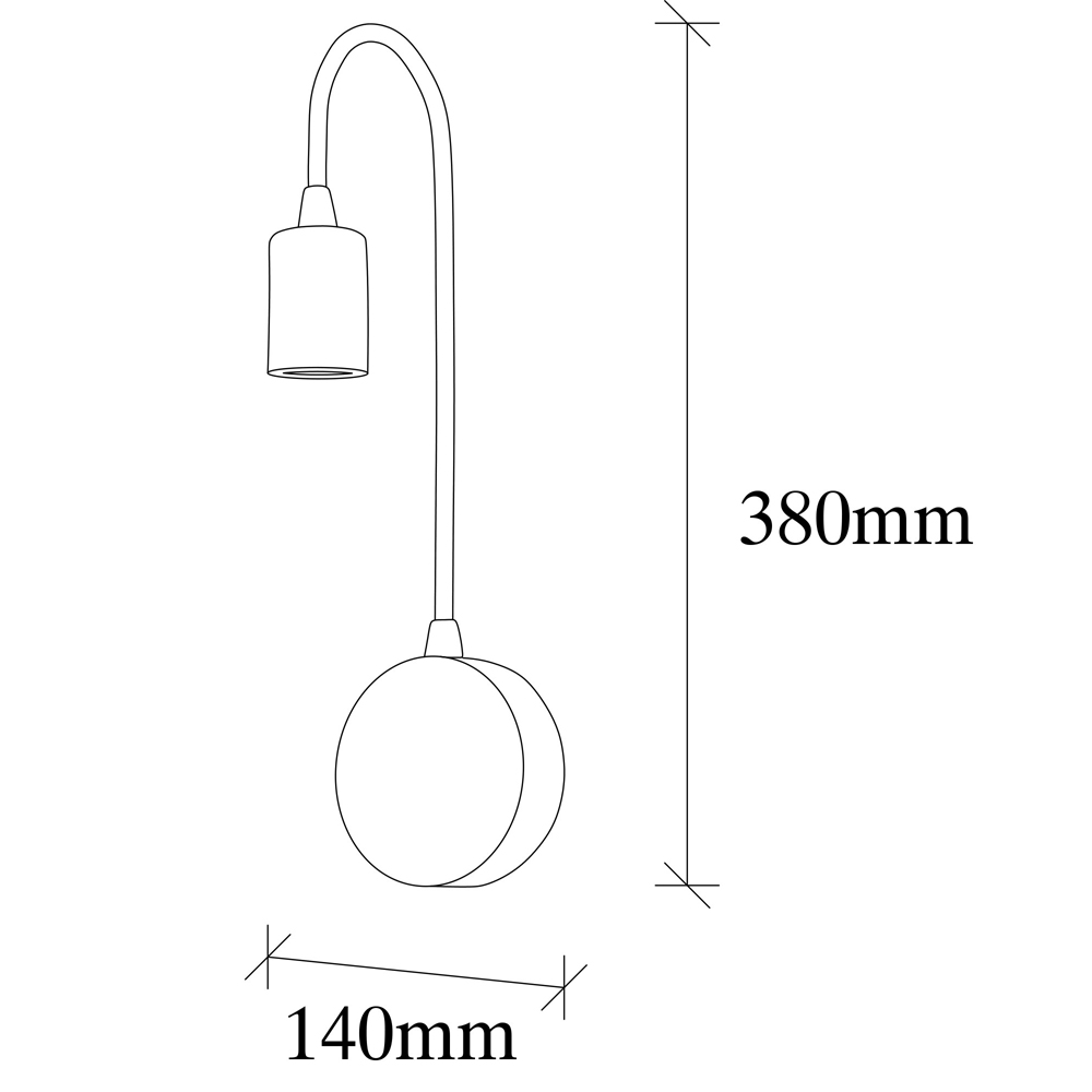 Baston Metal Wall Lamp in Black