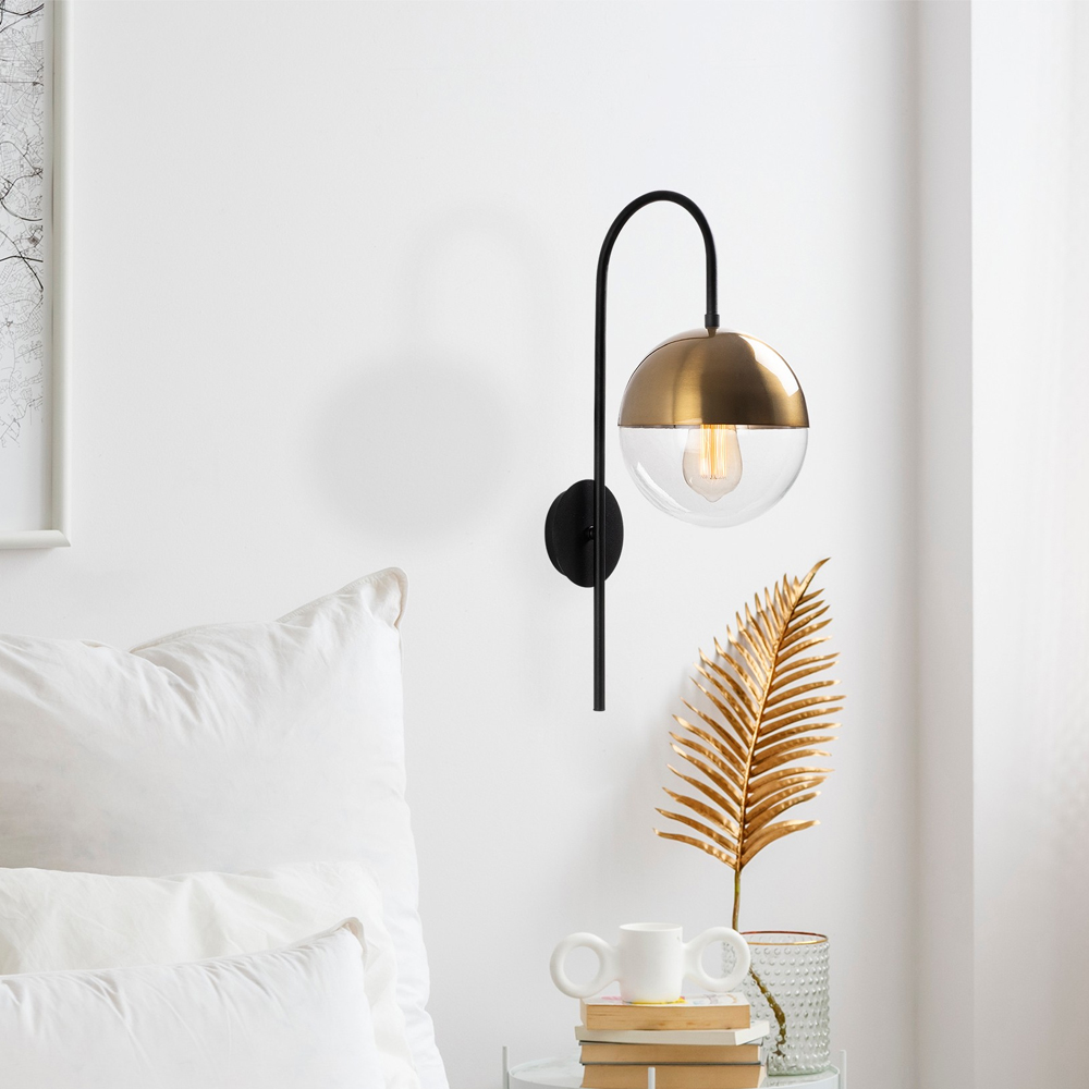 Bastos Metal Wall Lamp in Black and Vintage