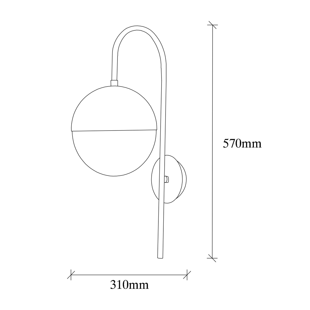 Bastos Metal Wall Lamp in Black and Vintage