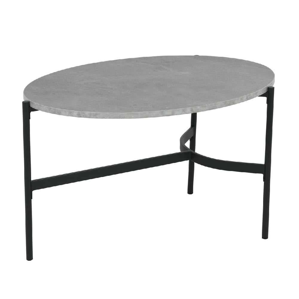 Read more about Bastrop ceramic coffee table with black legs in grey
