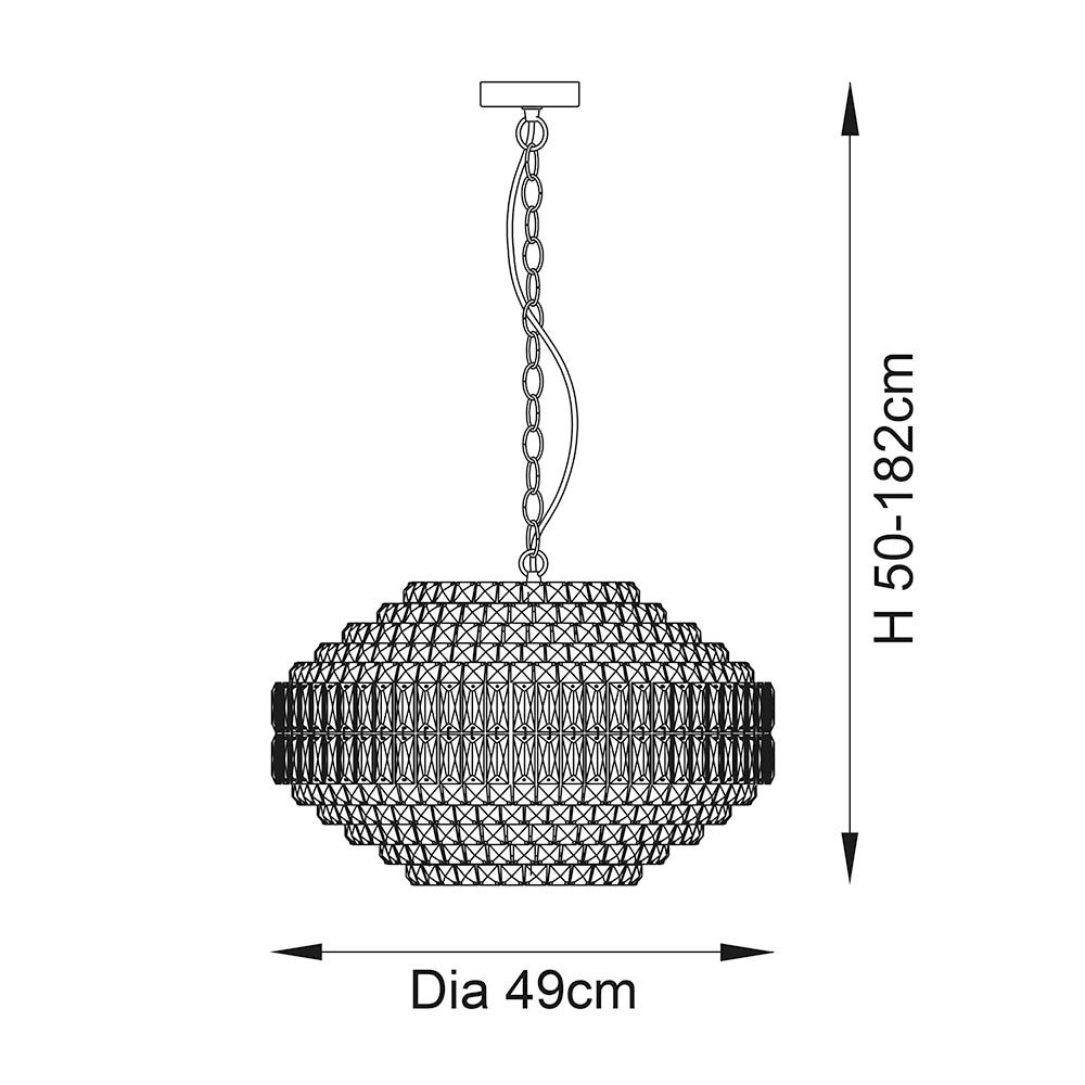 Bastrop Crystal Glass Pendant Ceiling Light In Chrome