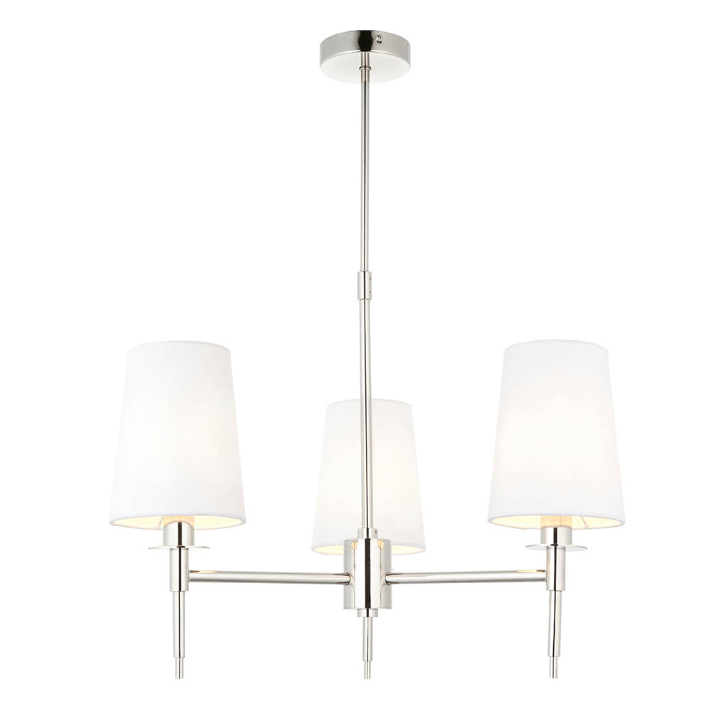 Bastrop Fabric Shades Pendant Ceiling Light In Bright Nickel
