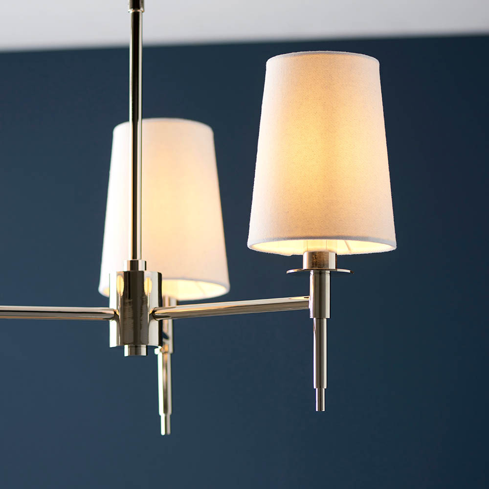 Bastrop Fabric Shades Pendant Ceiling Light In Bright Nickel