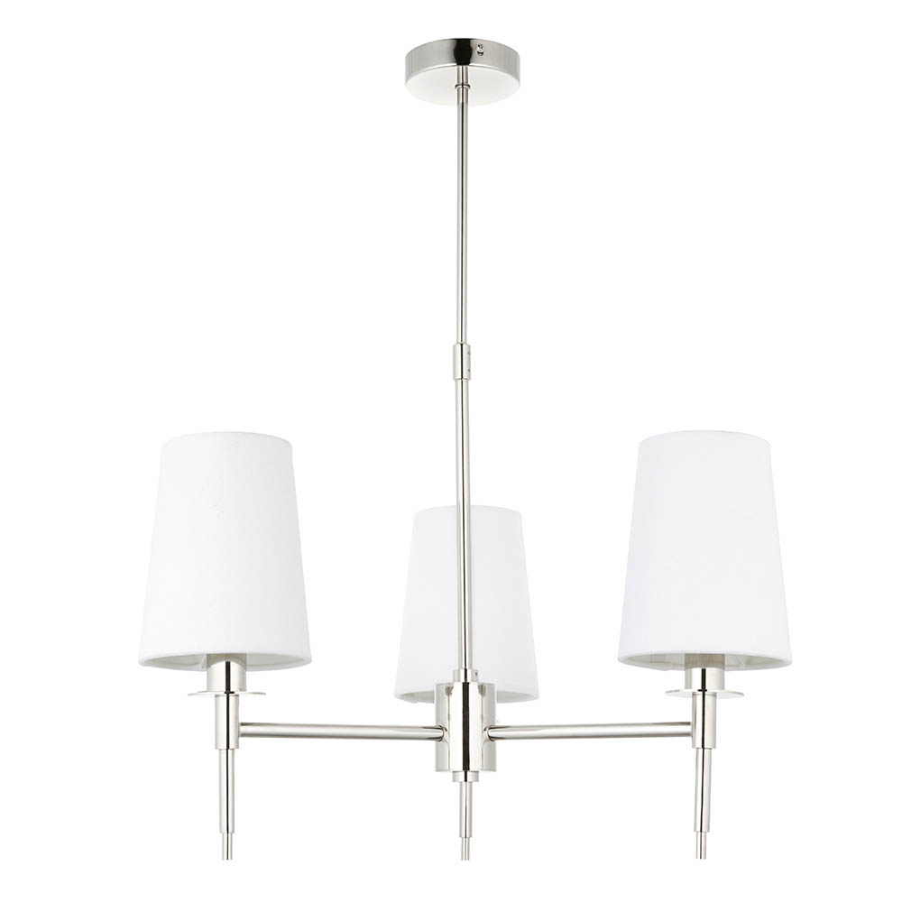 Bastrop Fabric Shades Pendant Ceiling Light In Bright Nickel