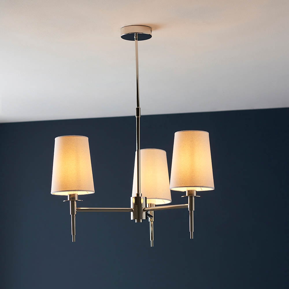 Read more about Bastrop fabric shades pendant ceiling light in bright nickel