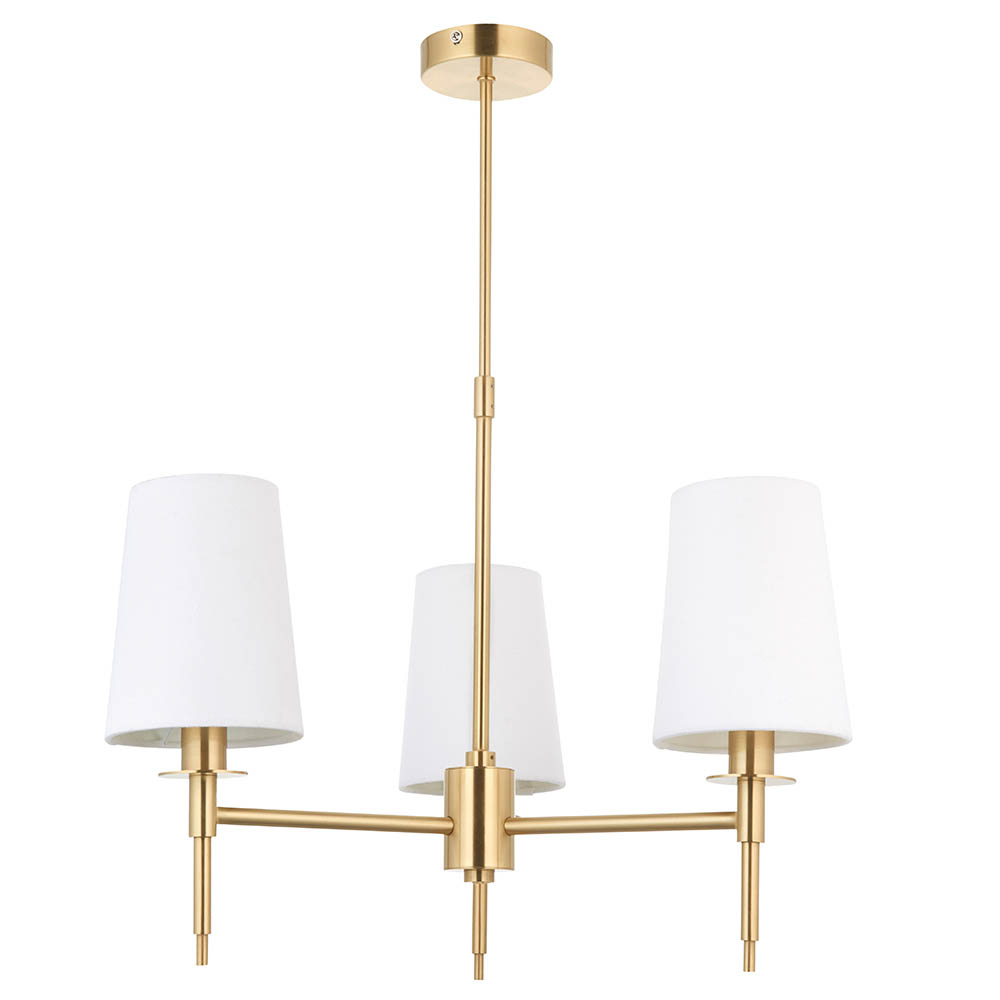 Bastrop Fabric Shades Pendant Ceiling Light In Brushed Satin Gold