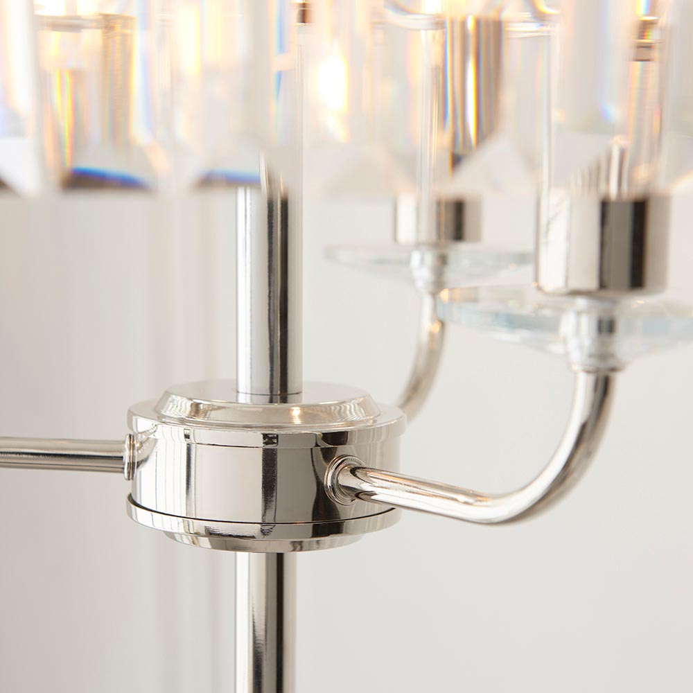 Bastrop Faceted Glass Floor Lamp In Bright Nickel