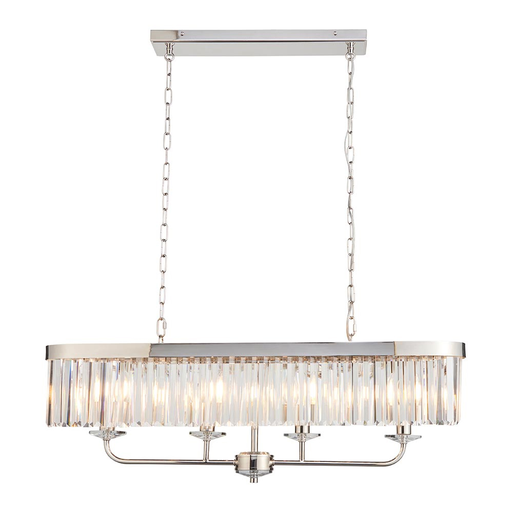 Bastrop Faceted Glass Pendant Ceiling Light In Bright Nickel
