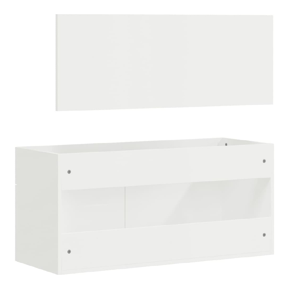 Bastrop High Gloss Bathroom Cabinet With Mirror In White