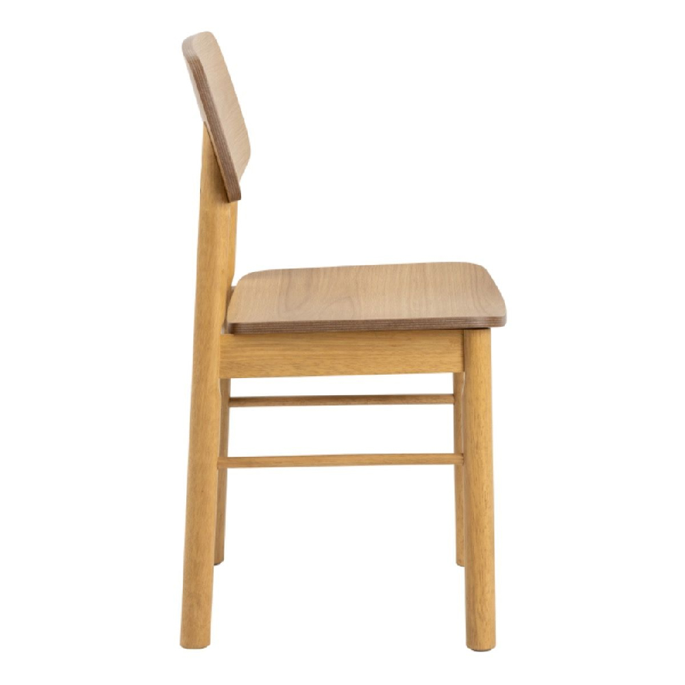 Bastrop Matt Oak Wooden Dining Chairs In Pair