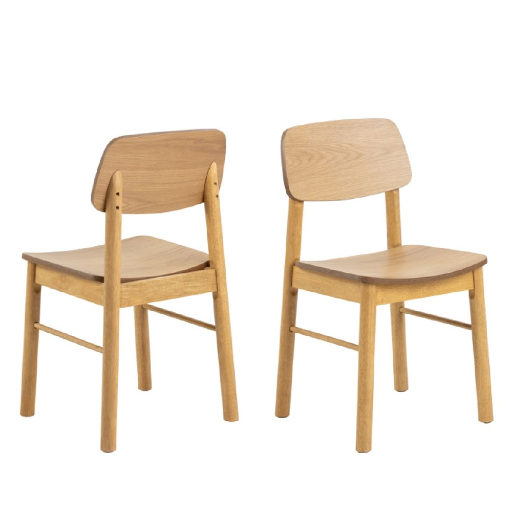 Read more about Bastrop matt oak wooden dining chairs in pair