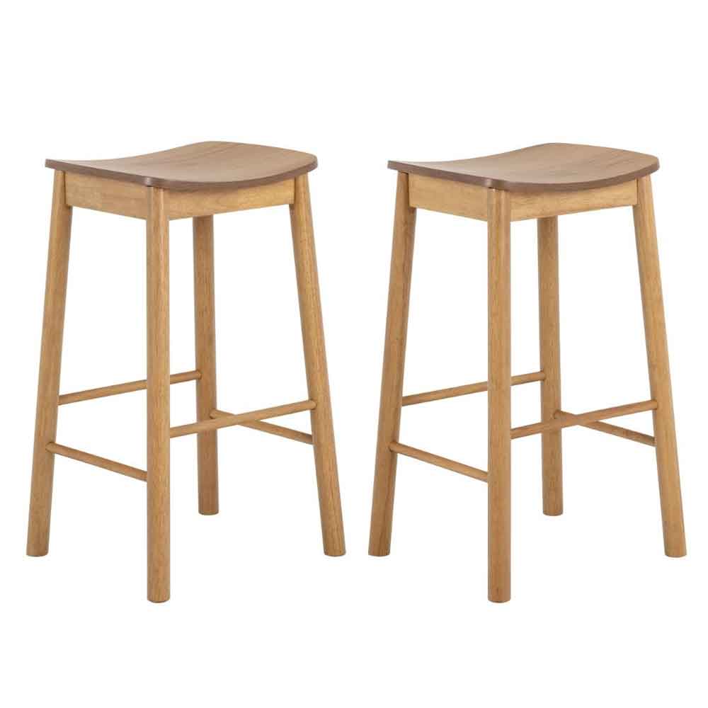 Bastrop Wooden Bar Table with 2 Stools in Matt Oak