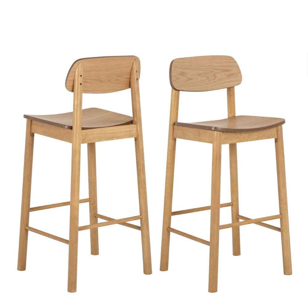 Bastrop Wooden Bar Table With 2 Stools In Matt Oak