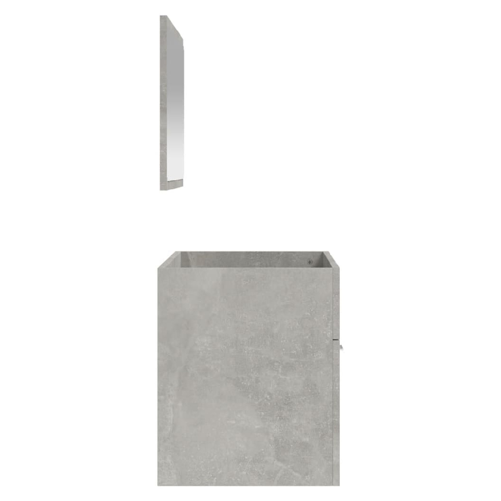 Bastrop Wooden Bathroom Cabinet With Mirror In Concrete Grey
