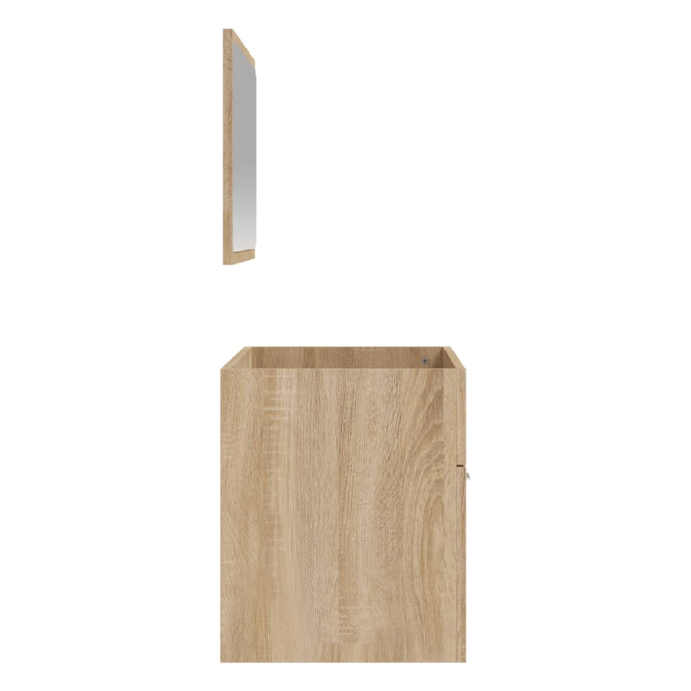 Bastrop Wooden Bathroom Cabinet With Mirror In Sonoma Oak