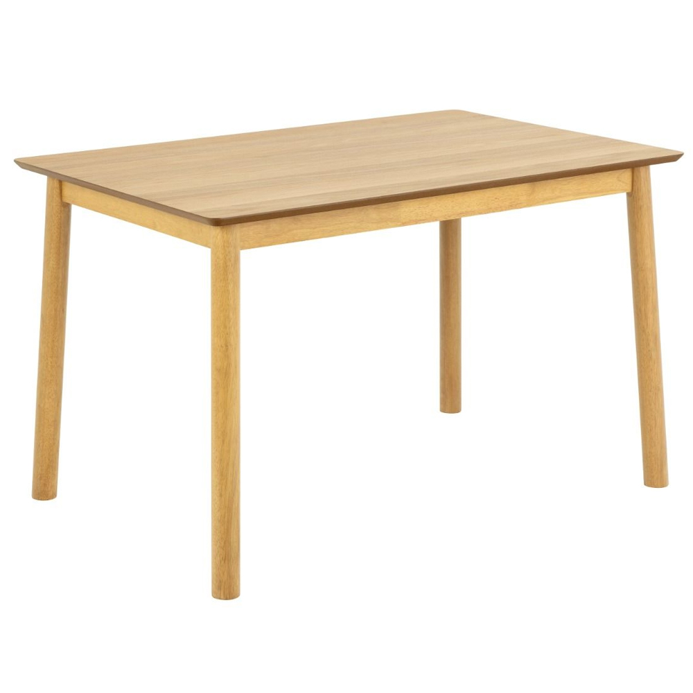 Bastrop Wooden Dining Table With 4 Chairs In Matt Oak