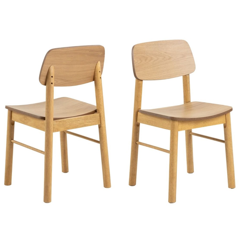 Bastrop Wooden Dining Table With 4 Chairs In Matt Oak