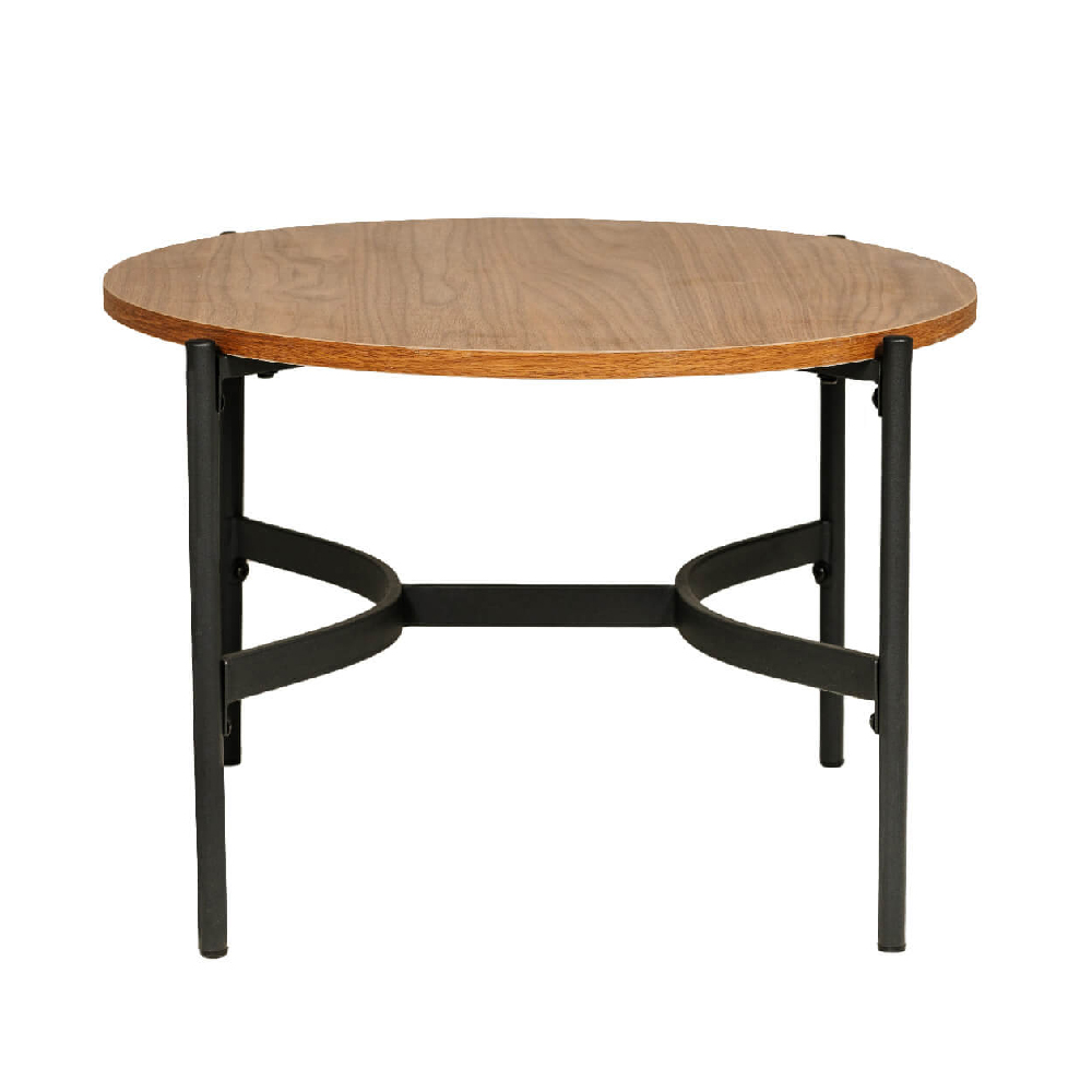 Read more about Bastrop wooden lamp table with black legs in brown