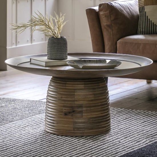 Product photograph of Batam Mango Wood Coffee Table Round In Natural from Furniture in Fashion