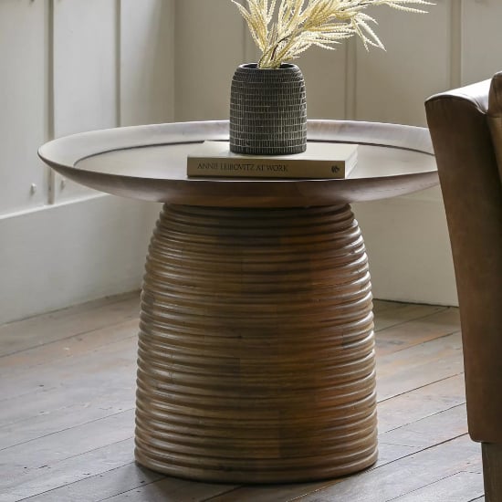 Product photograph of Batam Mango Wood Side Table Round In Natural from Furniture in Fashion