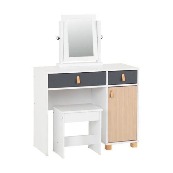 Read more about Batam wooden dressing table set in oak effect and grey