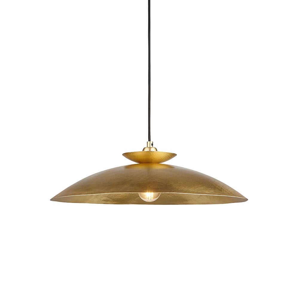 Batavia Metal Round Pendant Ceiling Light In Brass