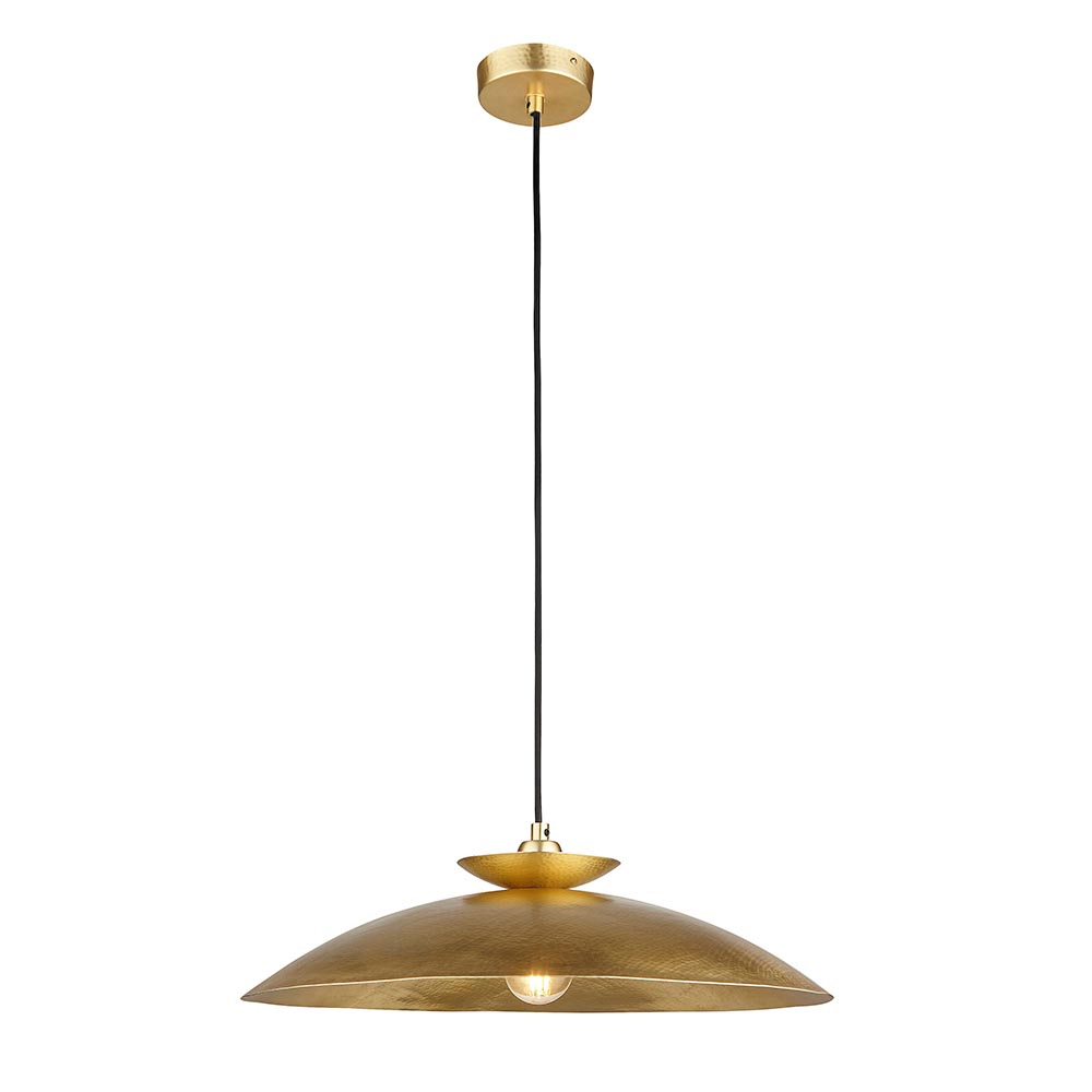 Batavia Metal Round Pendant Ceiling Light In Brass