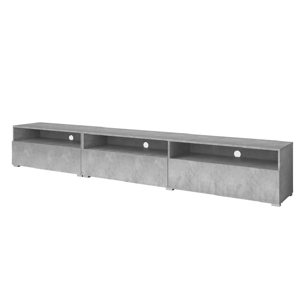 Batavia Wooden TV Stand With 4 Flip Doors In Concrete Grey