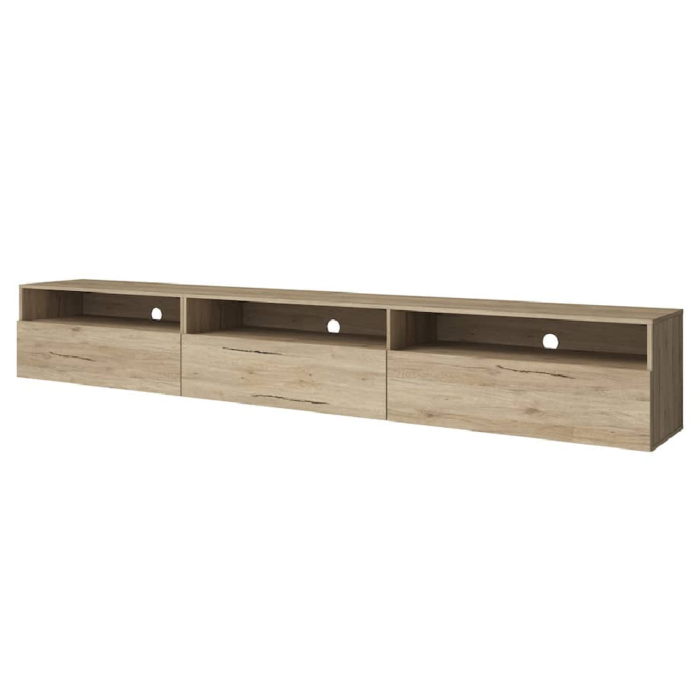 Batavia Wooden TV Stand With 4 Flip Doors In San Remo Oak
