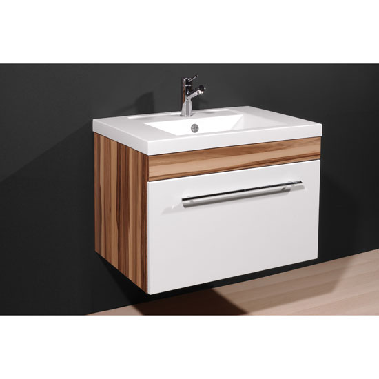 Impuls Baltimore Walnut/White Bathroom Vanity with Wash