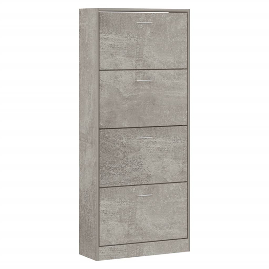 Oban Shoe Storage Cabinet With 4 Flaps In Concrete Effect
