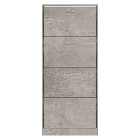 Oban Shoe Storage Cabinet With 4 Flaps In Concrete Effect