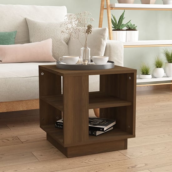 Read more about Batul wooden coffee table with undershelf in brown oak