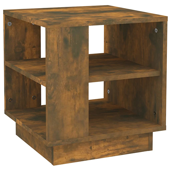 Batul Wooden Coffee Table With Undershelf In Smoked Oak