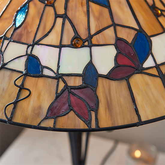 Bauchi Medium Tiffany Glass Table Lamp In Dark Bronze_5