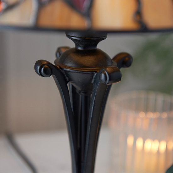 Bauchi Small Tiffany Glass Table Lamp In Dark Bronze_4