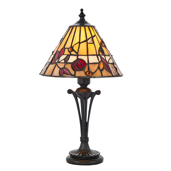 Bauchi Small Tiffany Glass Table Lamp In Dark Bronze_6