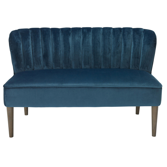 Bawtry Velvet 2 Seater Sofa In Midnight Blue With Wooden Legs_2